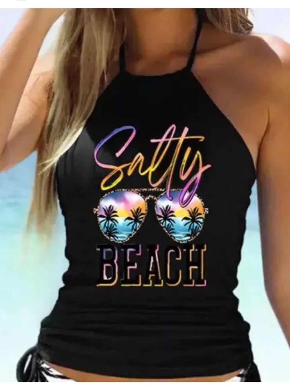 Coconut Halter Neck Tankini top L NWOT